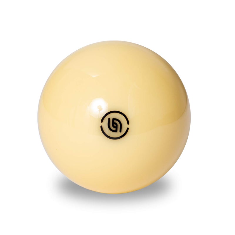 Aramith Tournament Pool Cue Ball 2 1/4" with Black Logo - Image 1